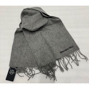 Simplicity Elegant Mercedes- Benz Wool Gray Men's Scarf 66” Long / NWT